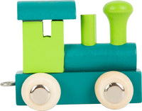 Wooden Letter Train: Locomotive, Carriages (coloured)