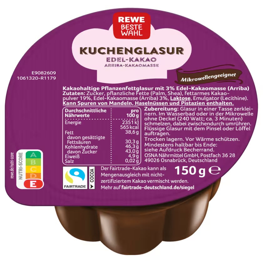 Cake Glaze, dark chocolate, 150 g