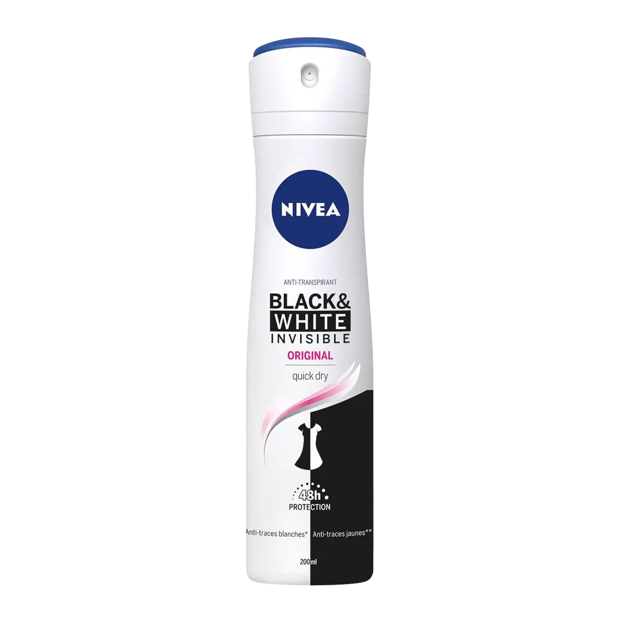 Deodorant Spray Black & White Invisible Original, 150 ml