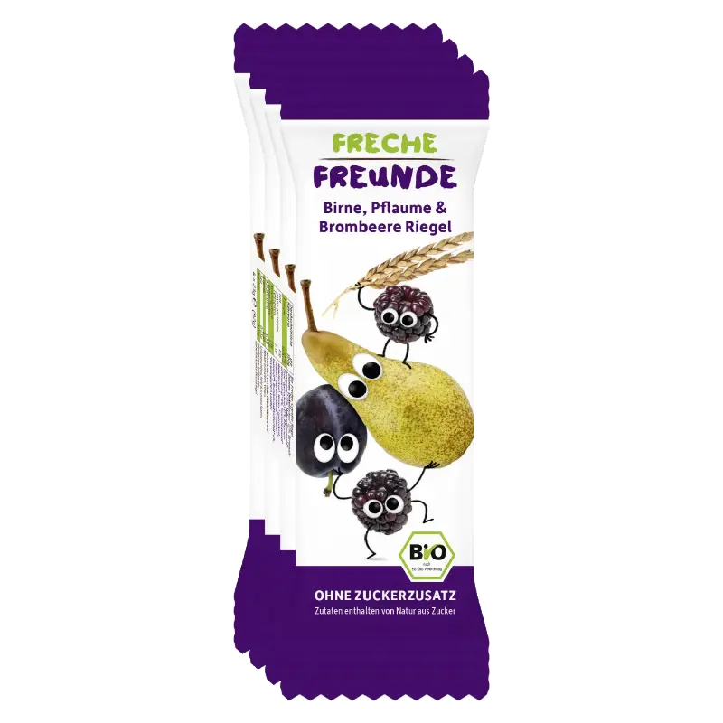 Fruit bar with cereals pear, plum & blackberry, 4 x 23 g