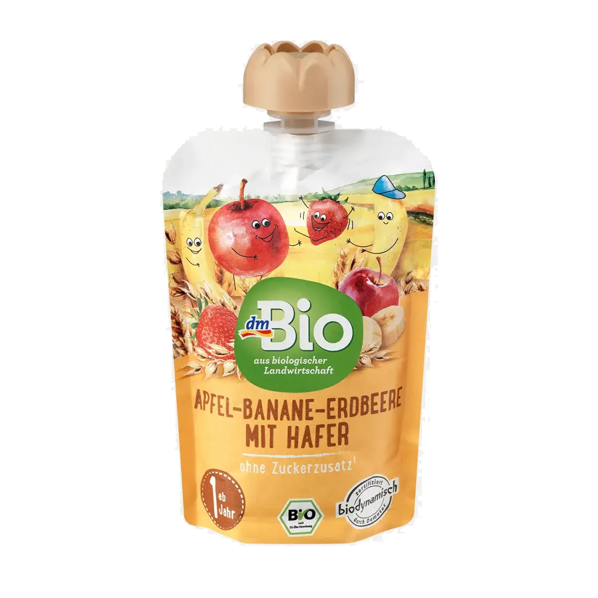 Pouch Smoothie Apple, banana, strawberry with oats, 100 g