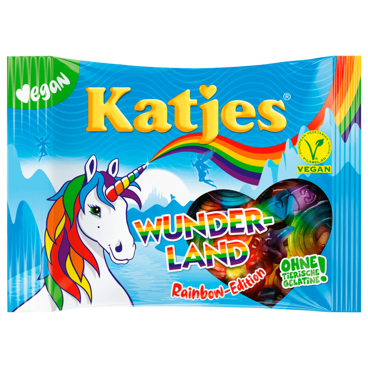 Katjes vegan  Wunderland Rainbow Fruit Gum, 175 g