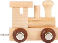 Wooden Letter Train: Lokomotive, Carriage (natural)