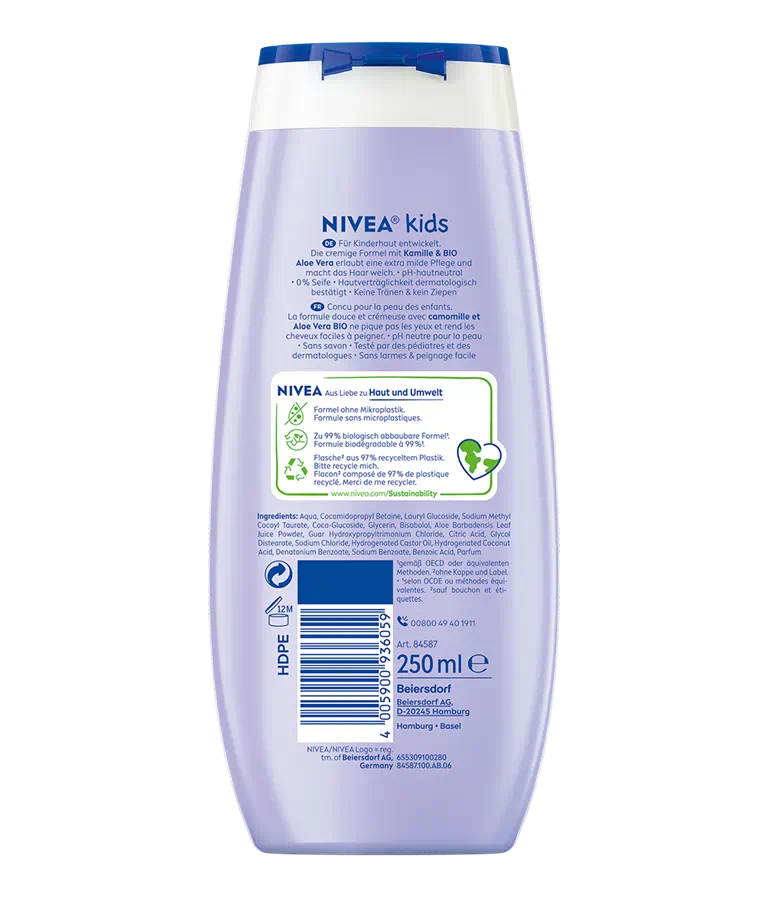 Nivea Kids 3in1 shower, shampoo & conditioner, Berries, 250 ml