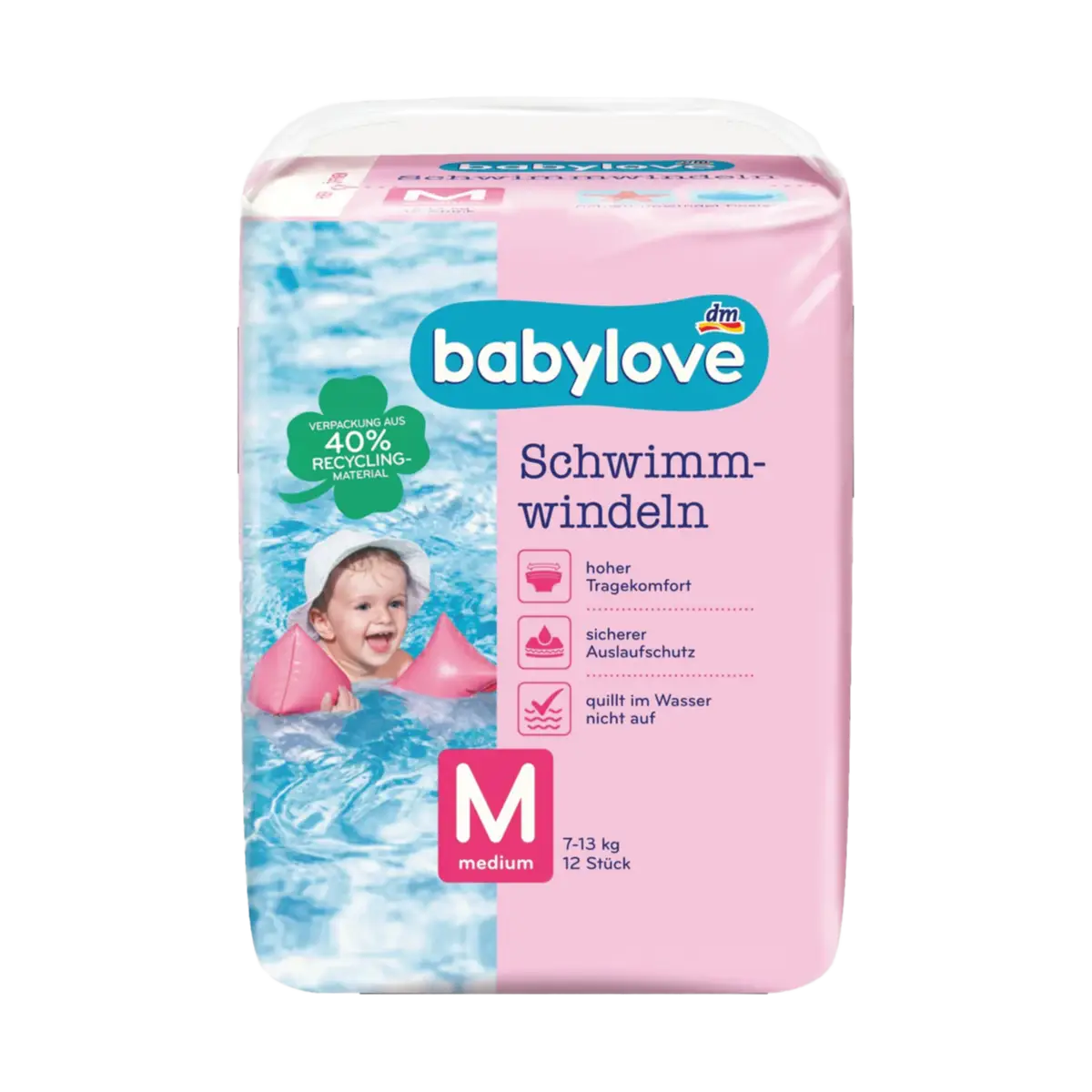 Swim nappies (size S, M, L), 12 pcs