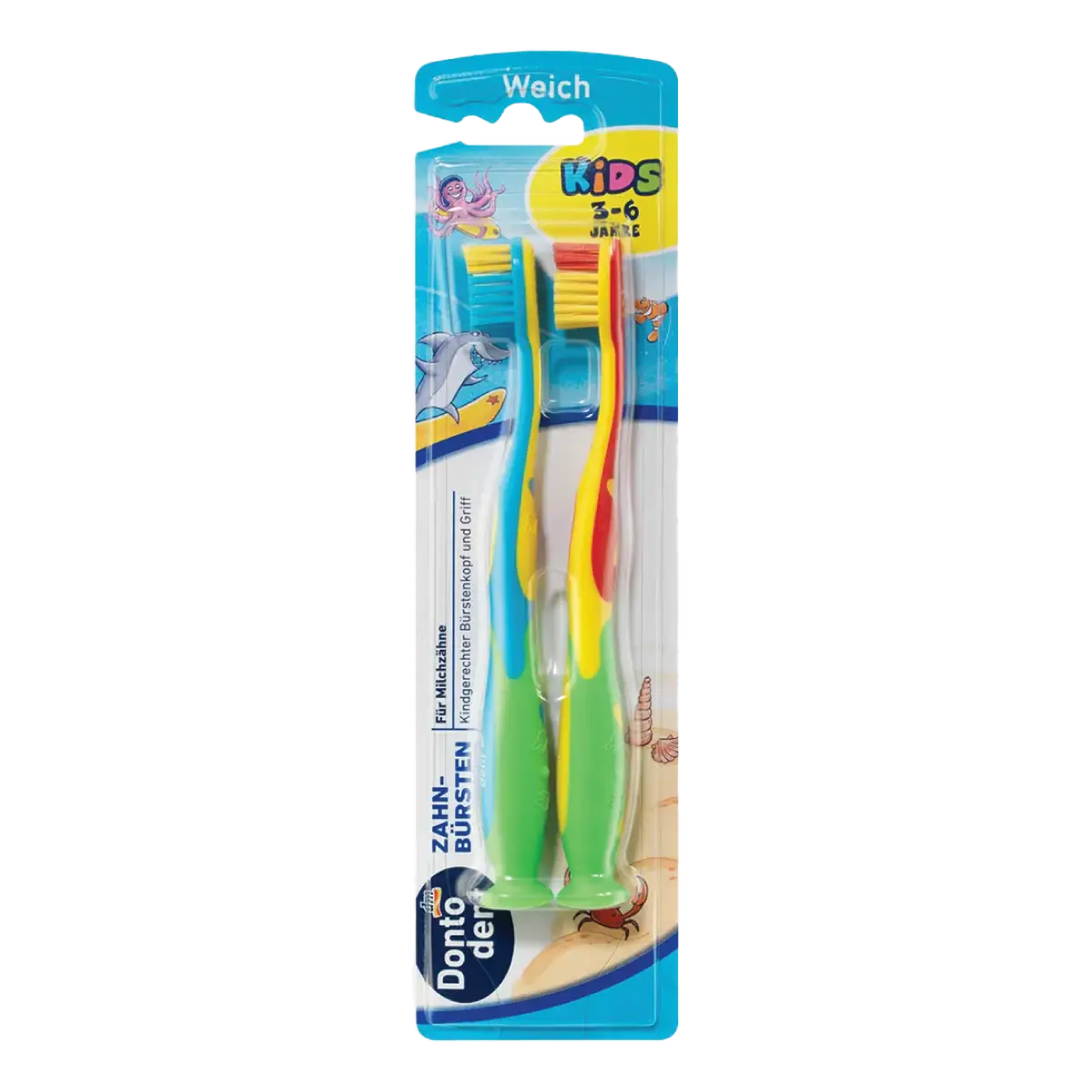 Toothbrush children, soft, 3-6 years, 2 pcs