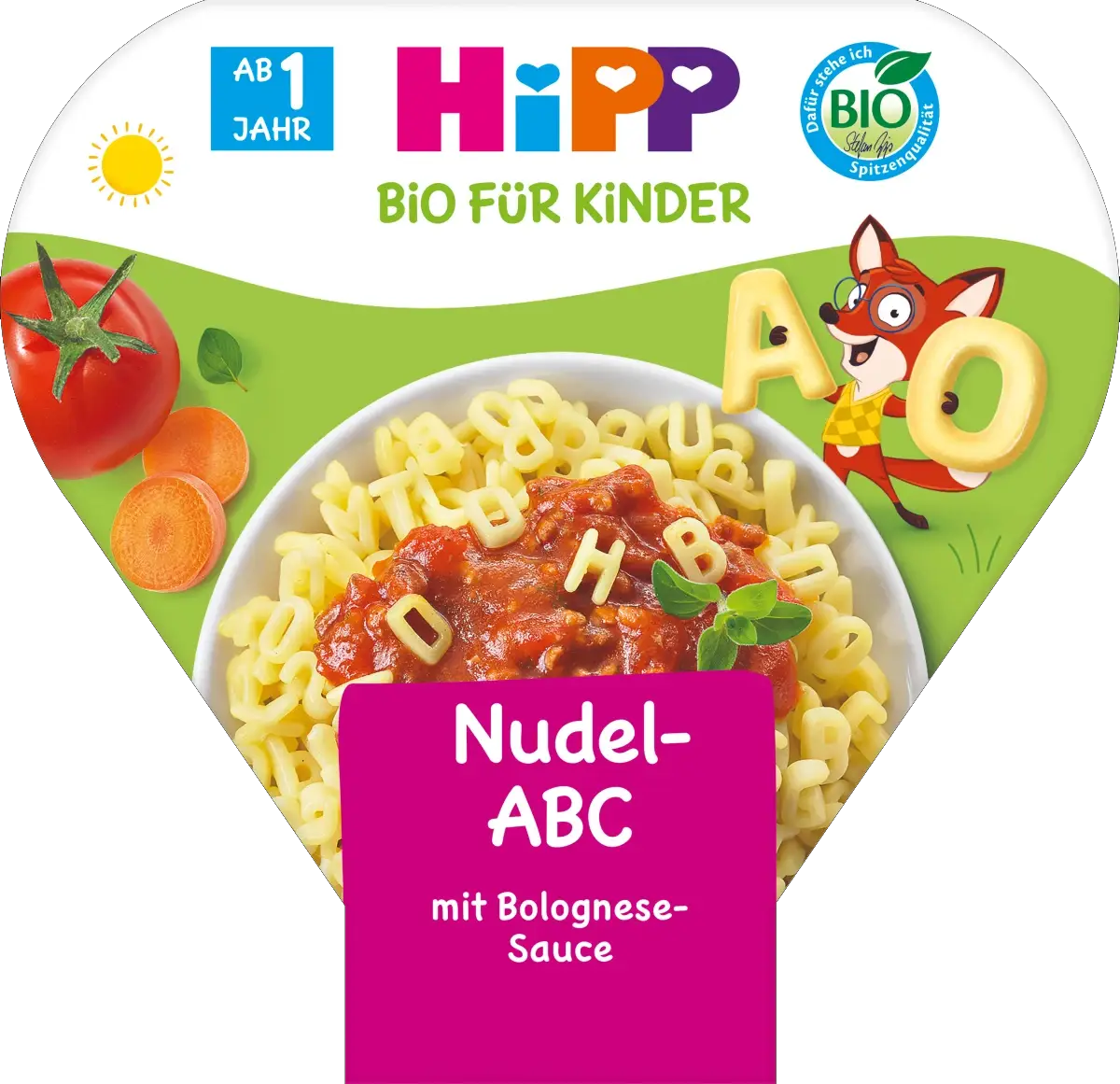 Kinderteller Fliegendes Nudel-ABC mit Bolognese-Sauce, ab 1J, 250 g