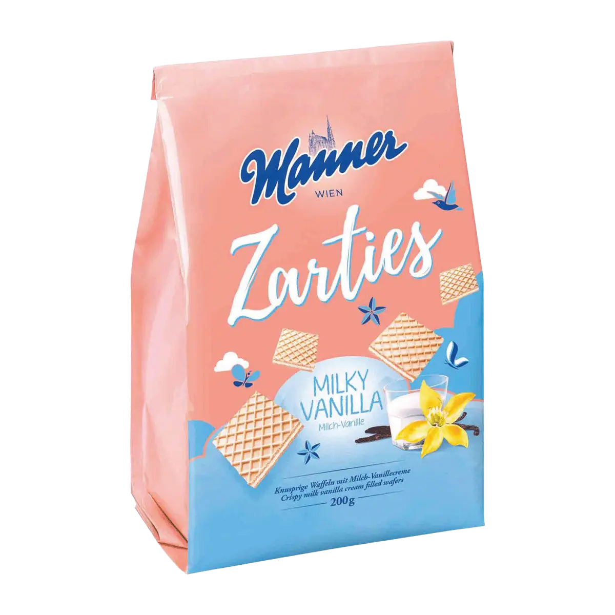 Manner Zarties Milky Vanilla Wafer, 200 g