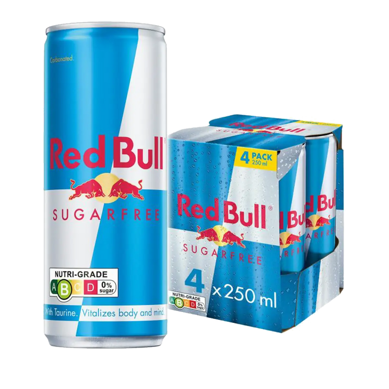 Red Bull Energy SUGAR FREE, 4 x 250 ml