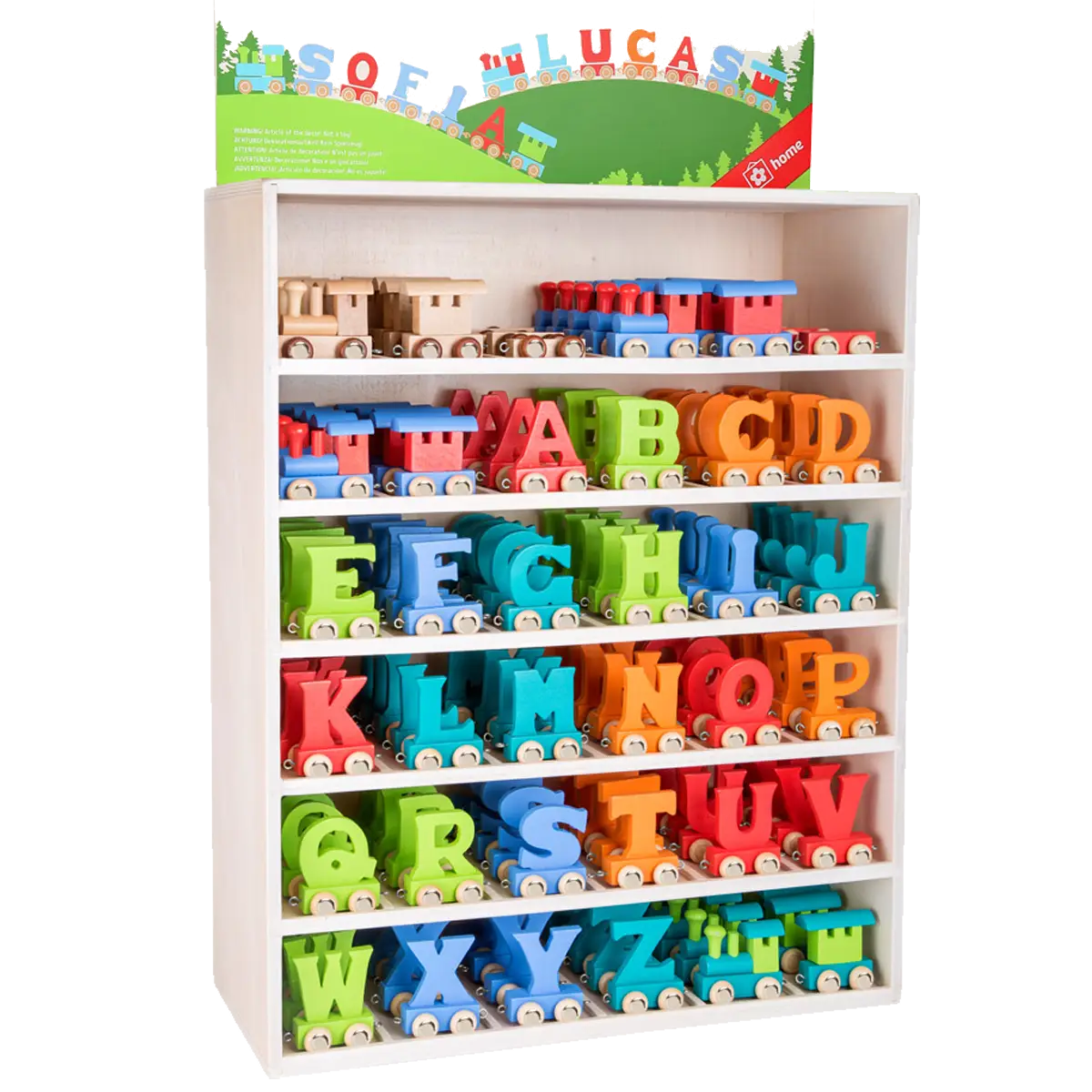Wooden Letter Train: Alphabet (coloured)