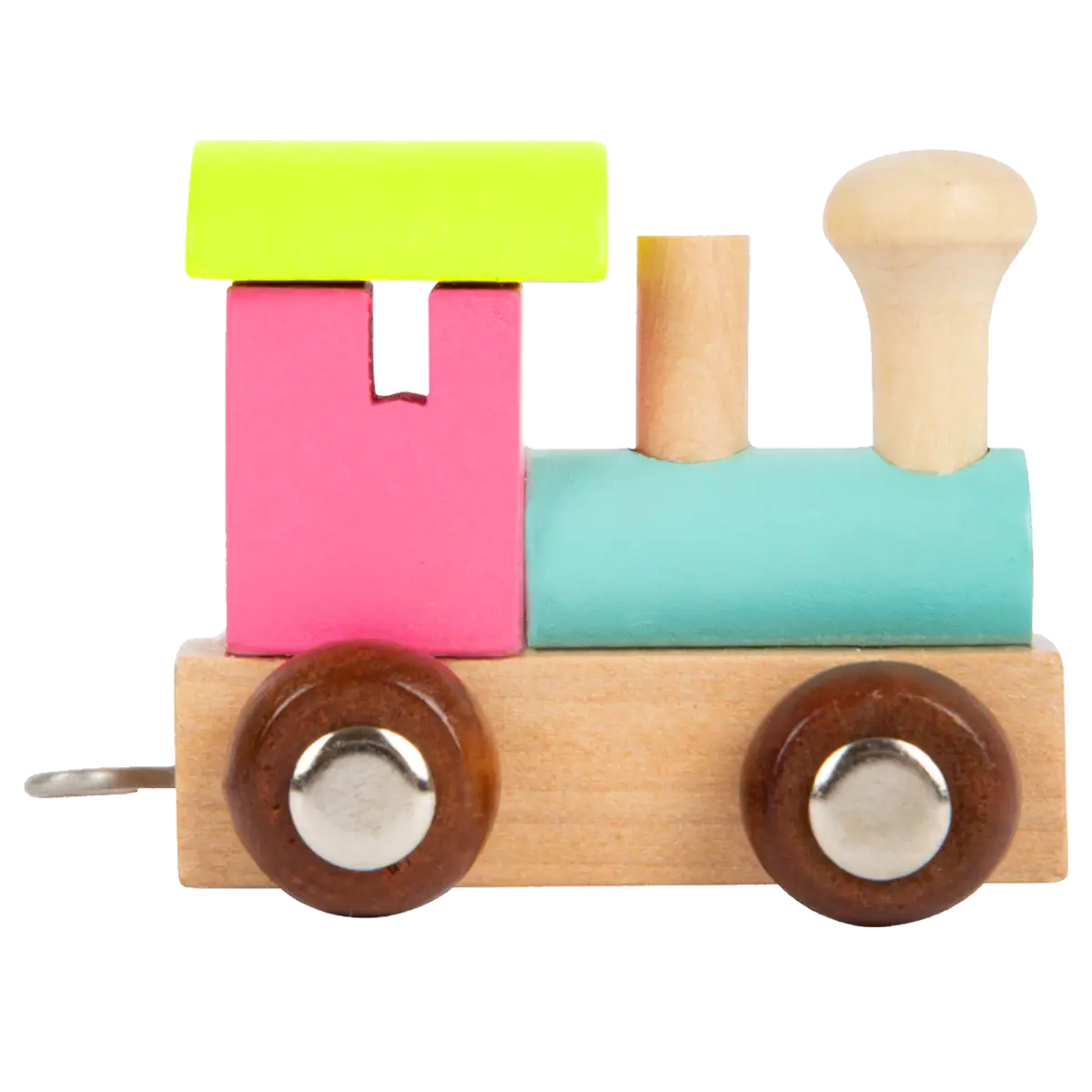 Wooden Letter Train: Locomotive, Carriages (coloured)