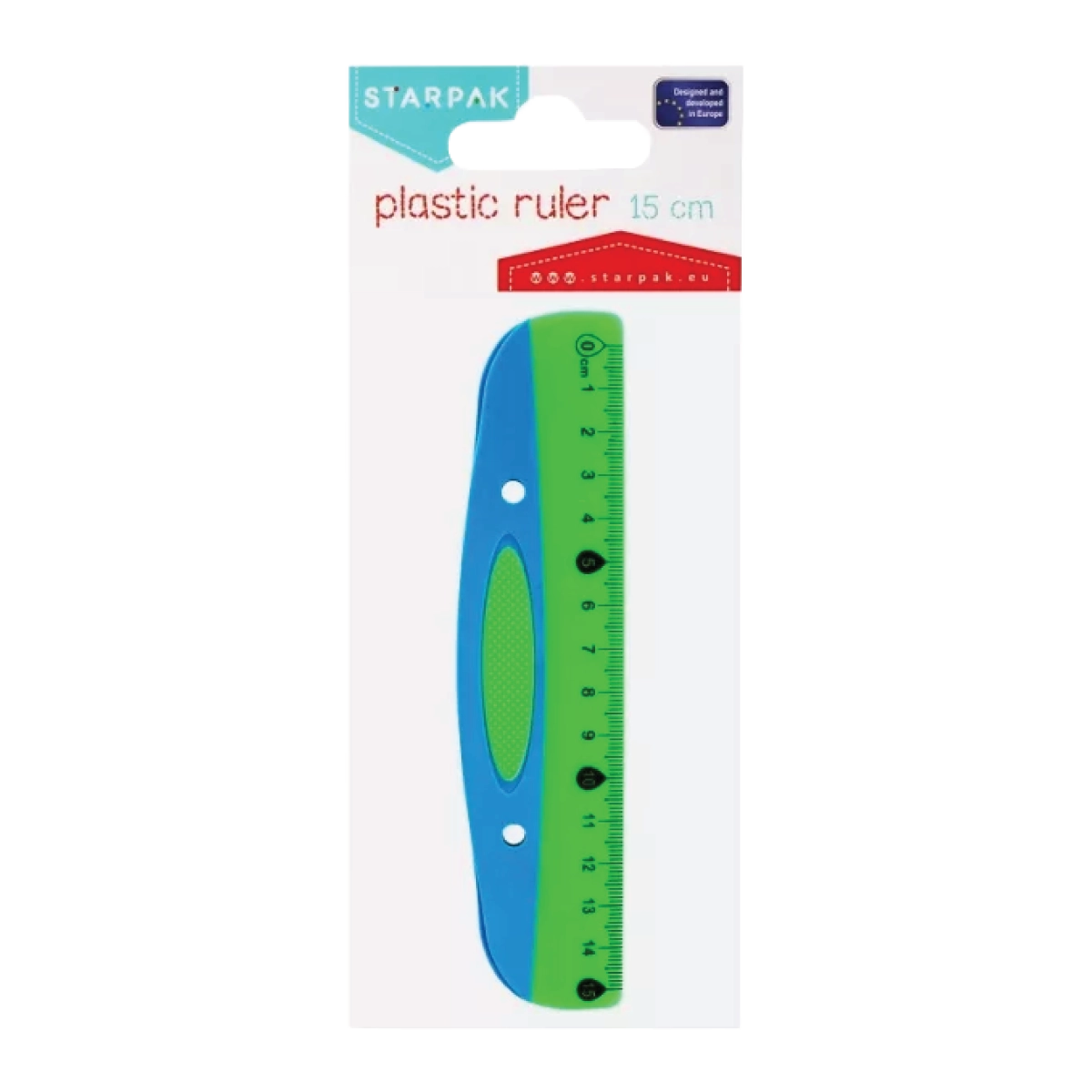 Plastic Ruler, blue, 15 cm