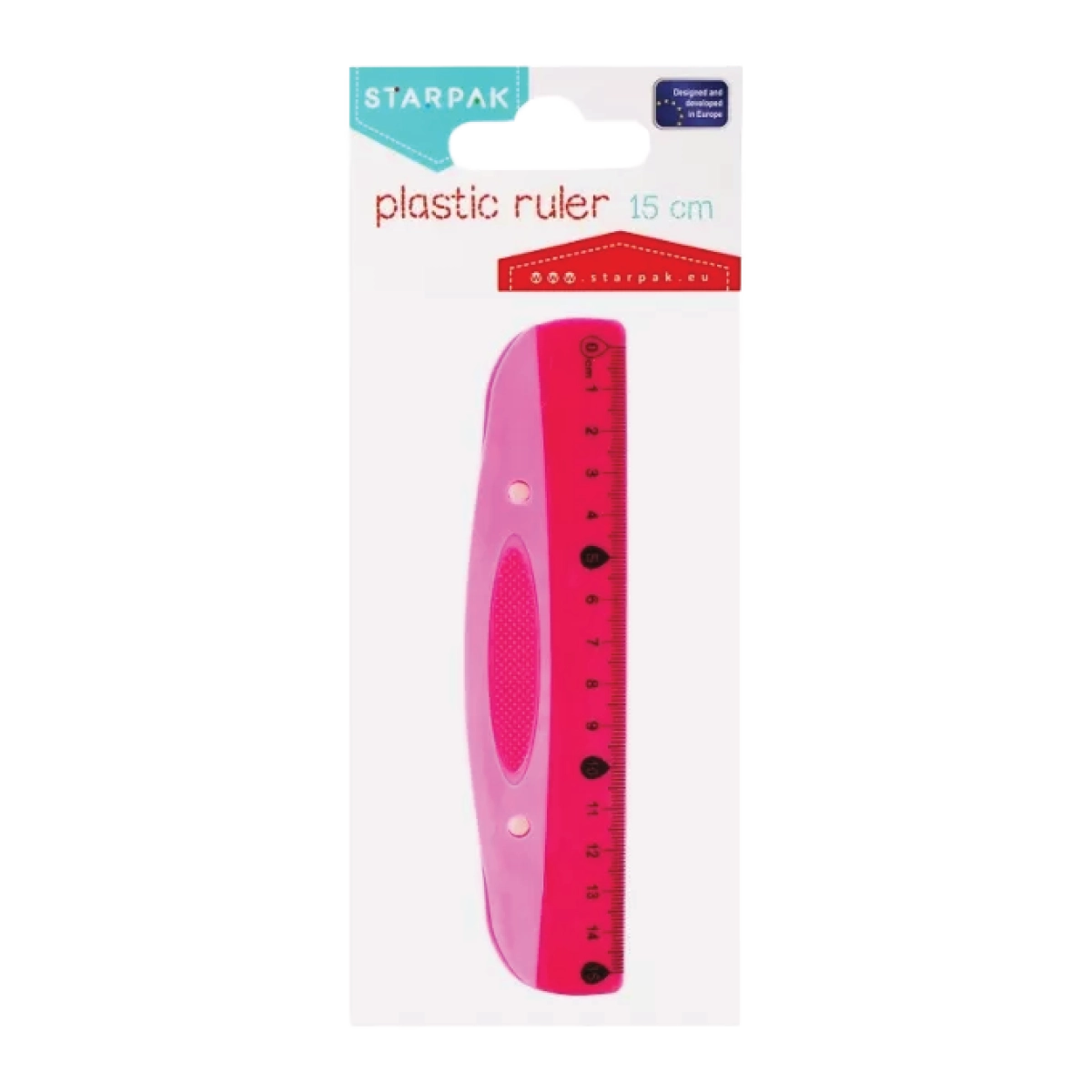 Plastic Ruler, Pink, 15 cm