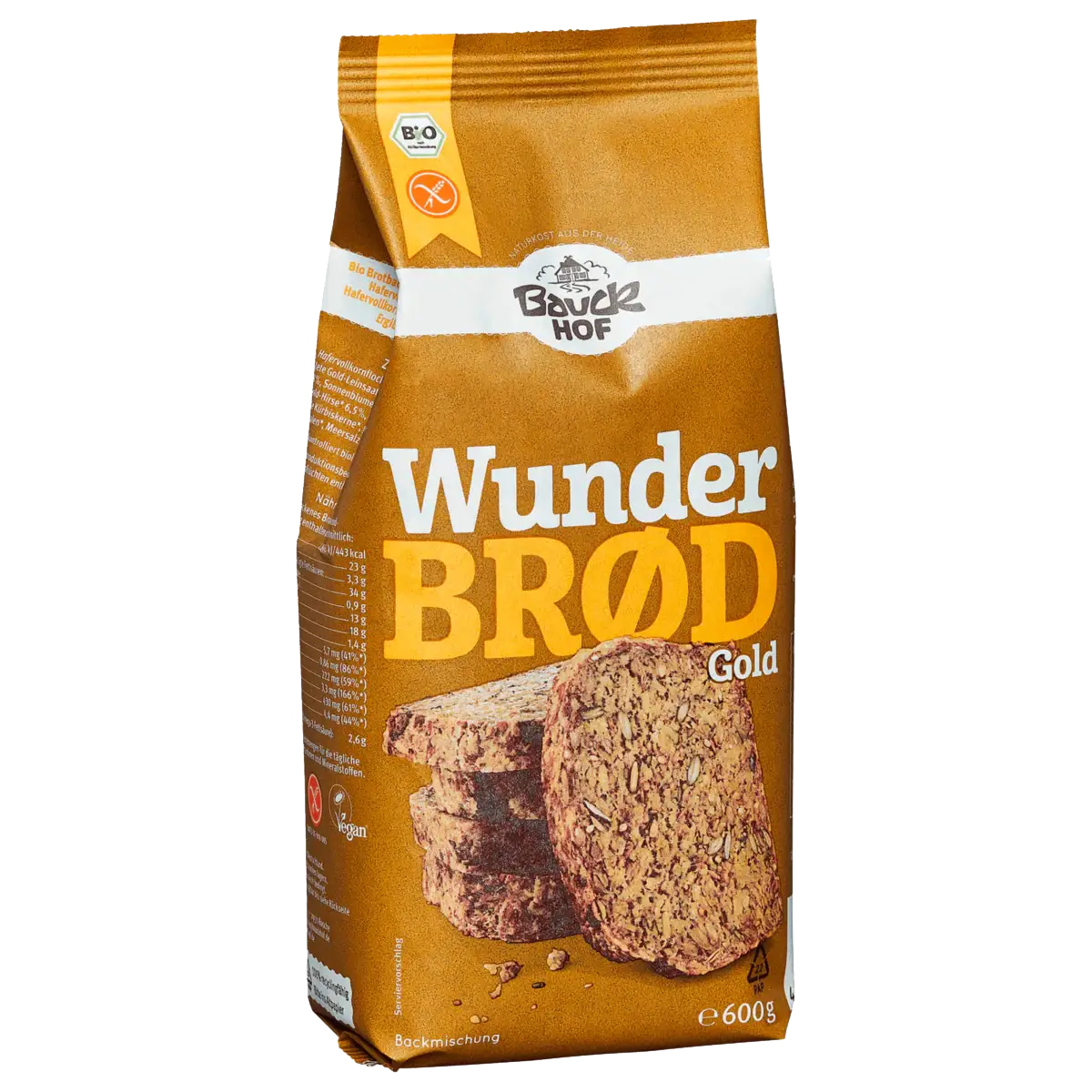 Organic Wunder Brød gold, bread mix - gluten-free, 600 g