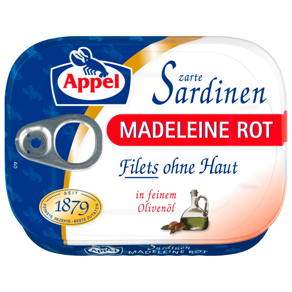 Sardines, madeleine red, 105 g