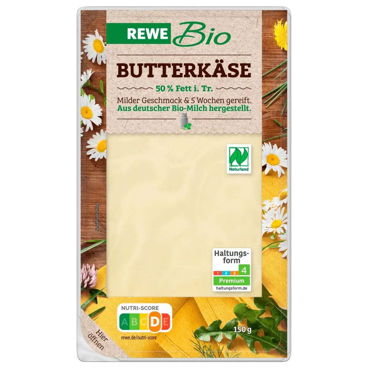 Butter Cheese 50%, sliced, 150 g