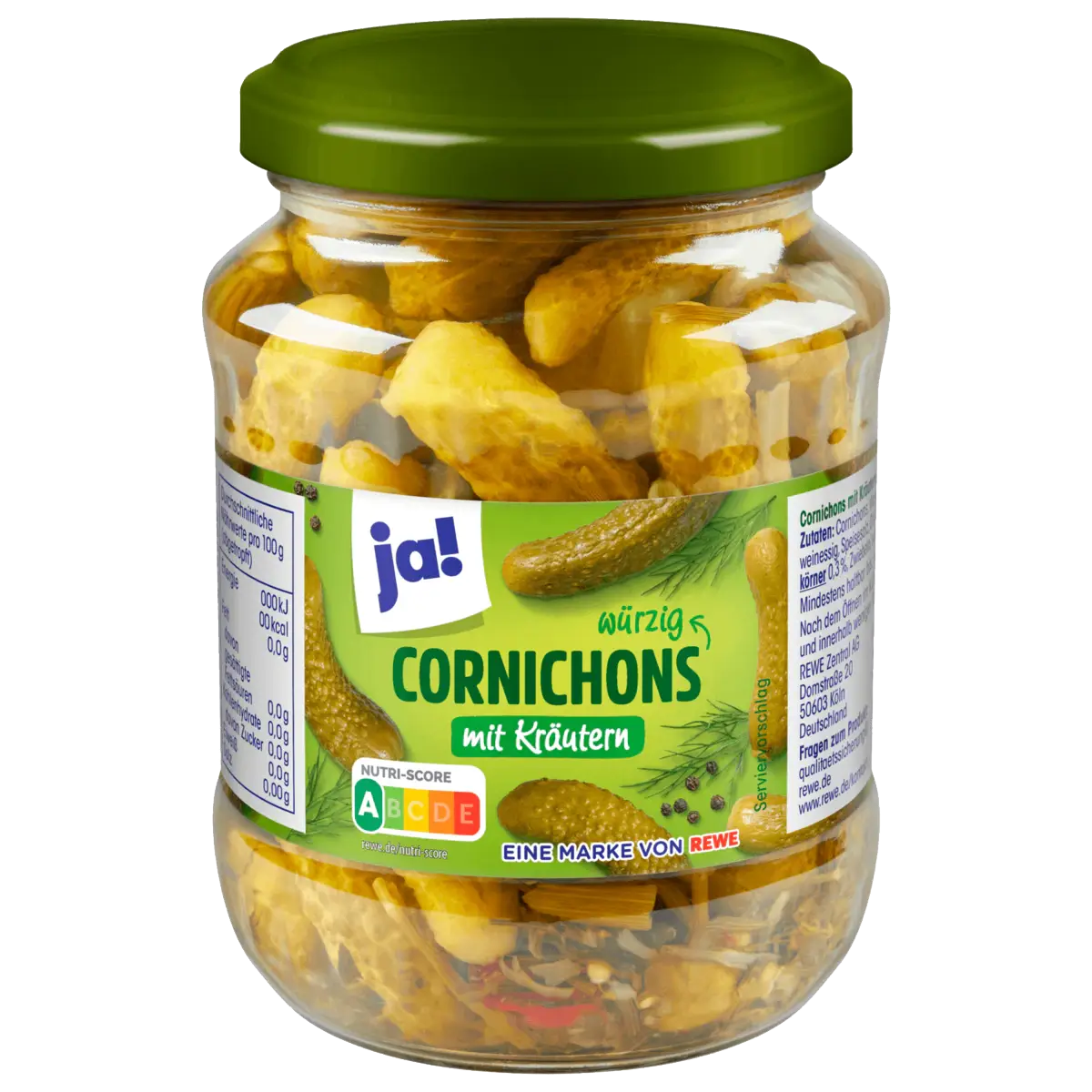 Cornichons with herbs, 190 g