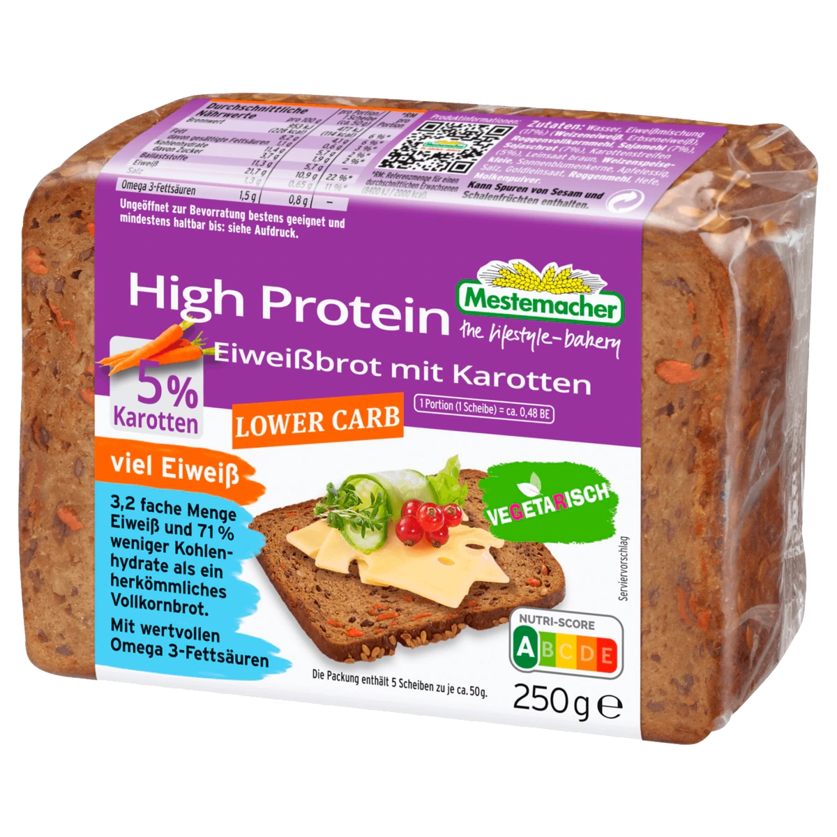 Protein bread, 5% carrots, 250 g