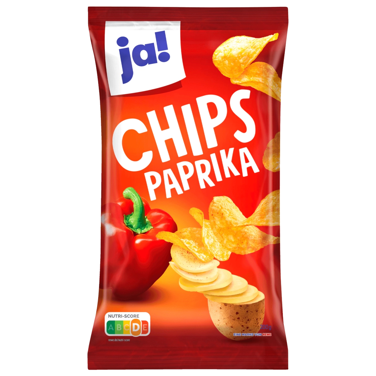 Potato chips, paprika, 200 g