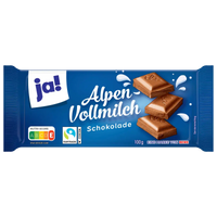 ja! Chocolate, alpine whole milk, 100 g