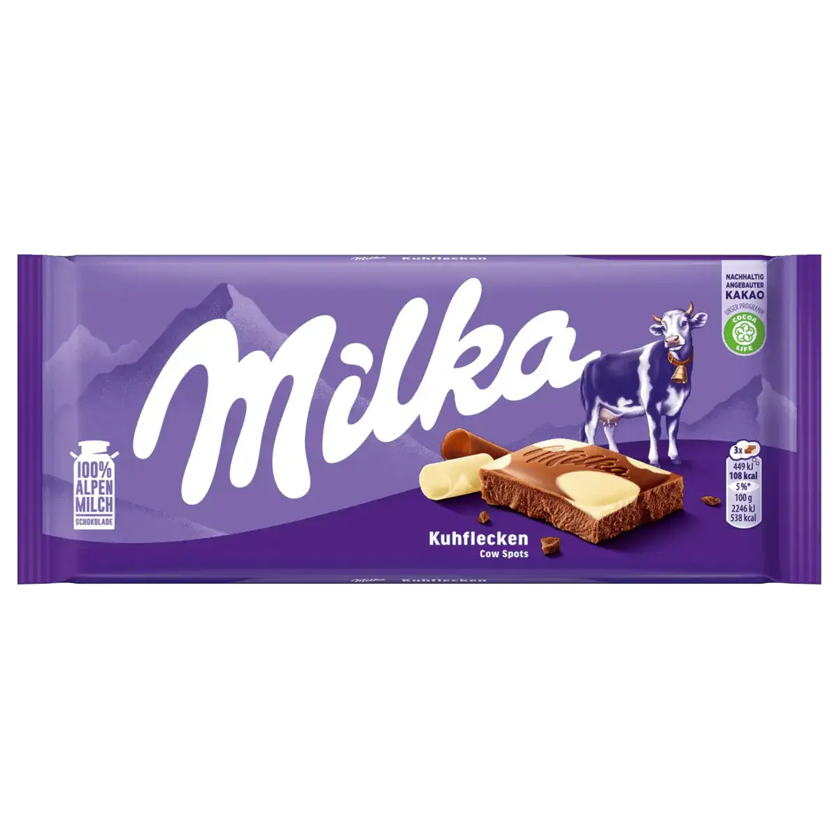 Milka 'cow spots' alpine chocolate, 100 g