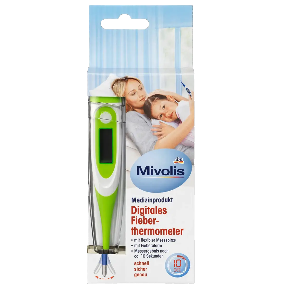 Digital thermometer with flexible tip