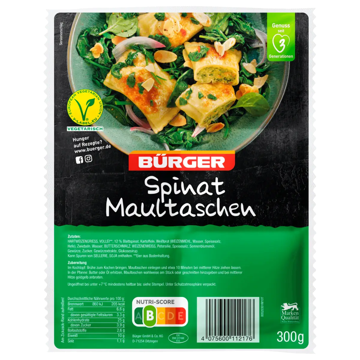 Spinat-Maultaschen, 360 g