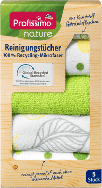Cleaning cloths 100 % recycled microfibre, 5 pcs
