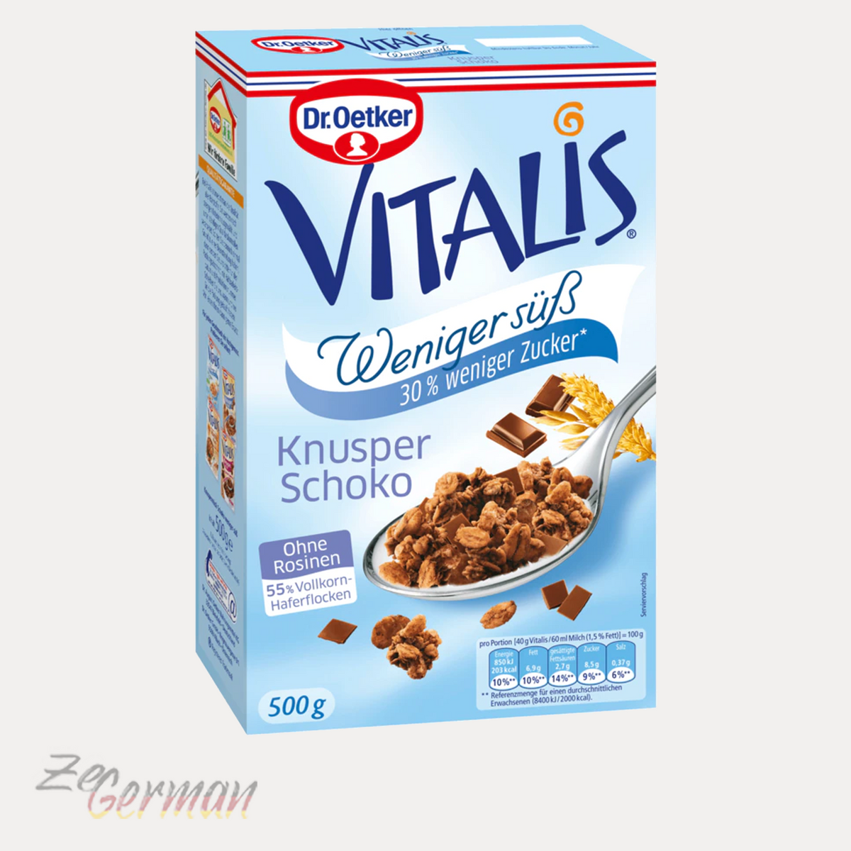 Vitalis Knusper Schoko Weniger Süß, 500 g
