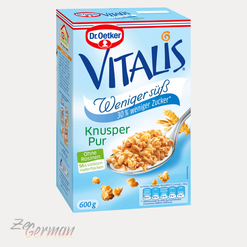 Vitalis Crunchy Pure Less Sweet, 600 g