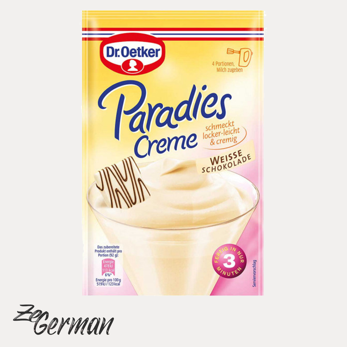 Paradies-Creme white chocolate, without cooking, 70 g
