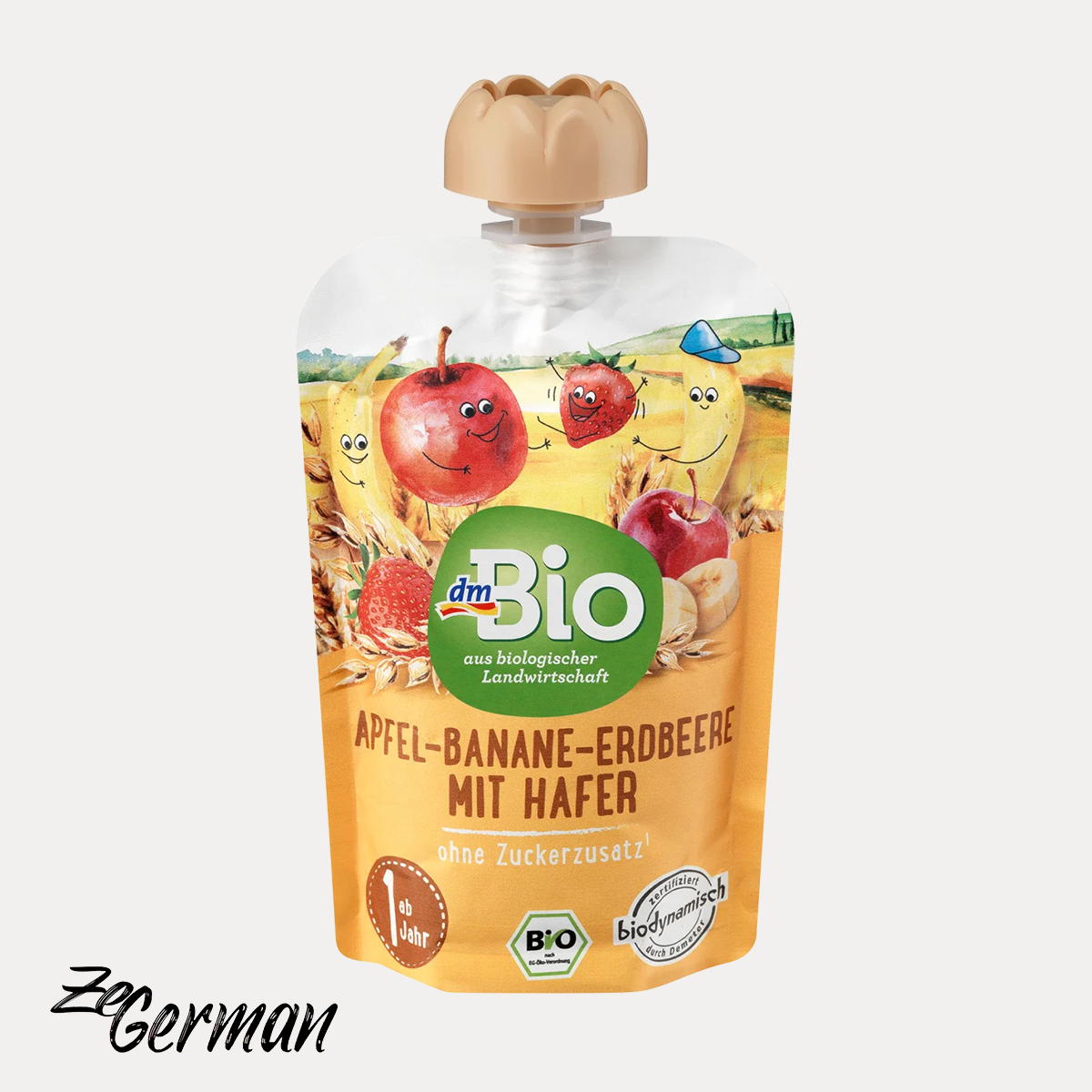 Pouch Smoothie Apple, banana, strawberry with oats, 100 g