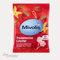 Traubenzucker Lutscher Erdbeer-Vanille 10 Stück