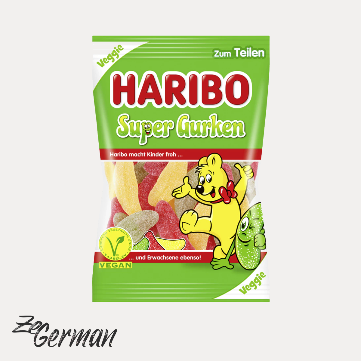 Haribo Super Cucumber Gummy, Vegan