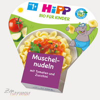 Kinderteller Bio Pasta Muschelnudeln mit Tomaten und Zucchini, ab 1J, 250 g