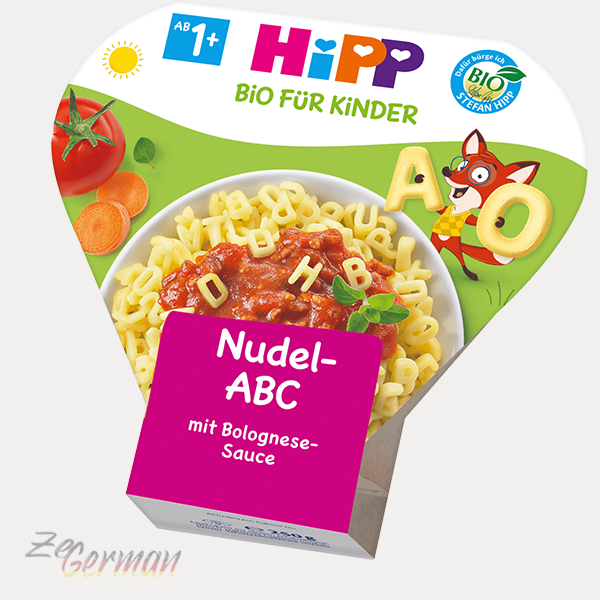 Kinderteller Fliegendes Nudel-ABC mit Bolognese-Sauce, ab 1J, 250 g