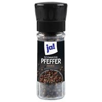 Black pepper, whole, 50 g jar with grinder